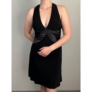 Vintage Y2K Studio Y Black Open Back Sleeveless Short Mini Dress Size Medium